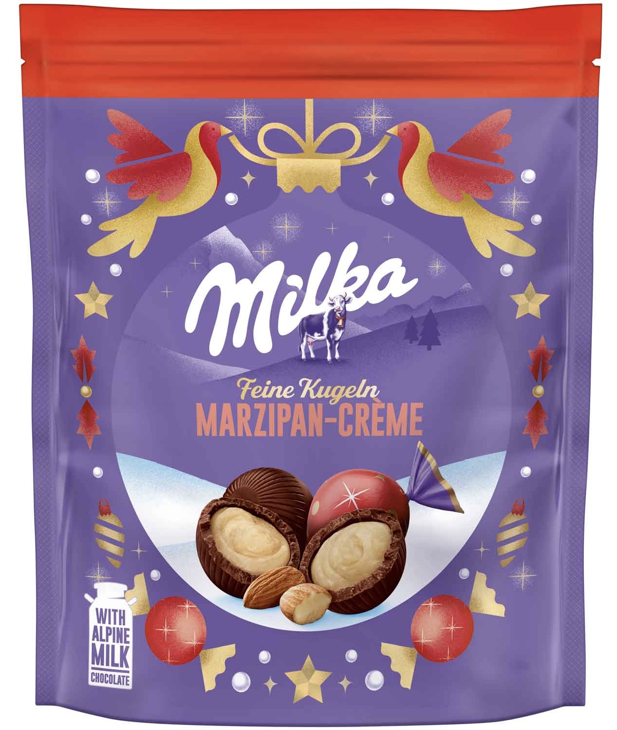 شکلات Milka feine kuglen Marzipan Creme
